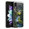 Z Flip 4 Phone Case for Samsung Galaxy Z Flip 3 5G ZFlip3 Flip3 Zflip Flip4 Black Hard Cover Waterfall Nature Trees Ship Shell