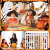 48 Pieces Halloween Pencils with Eraser Assortment Halloween Themed Pencil Ghost Pumpkin Skeleton Bat Spider Wooden Pencils for Halloween Party Favor