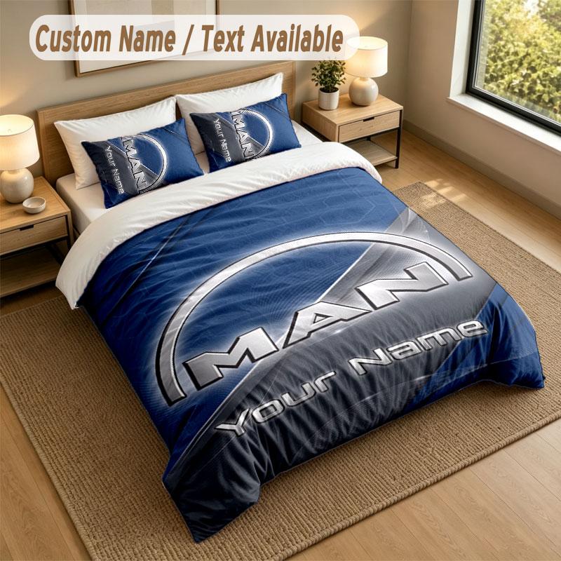 Set Biancheria da Letto 1 Copripiumino 2 Federe Stampa Camion MAN Morbido Tessuto per Letto Decorazione Camera da Letto