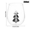 Christmas Tree Glass Cup Anti-Tip Table Centerpieces Holiday Tree Wine Glasses Drinking Cups for Living Room Bedroom Office Desk