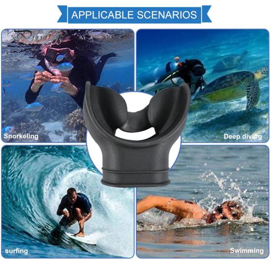 Anti-slip Diving Mouthpiece Silicone Scuba Food Grade BPA Free Snorkel Deep Snorkeling Underwater Tongue Guard Accessories Bite