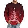 Men's Christmas Printed Imitation Cotton Long-sleeved Shirt