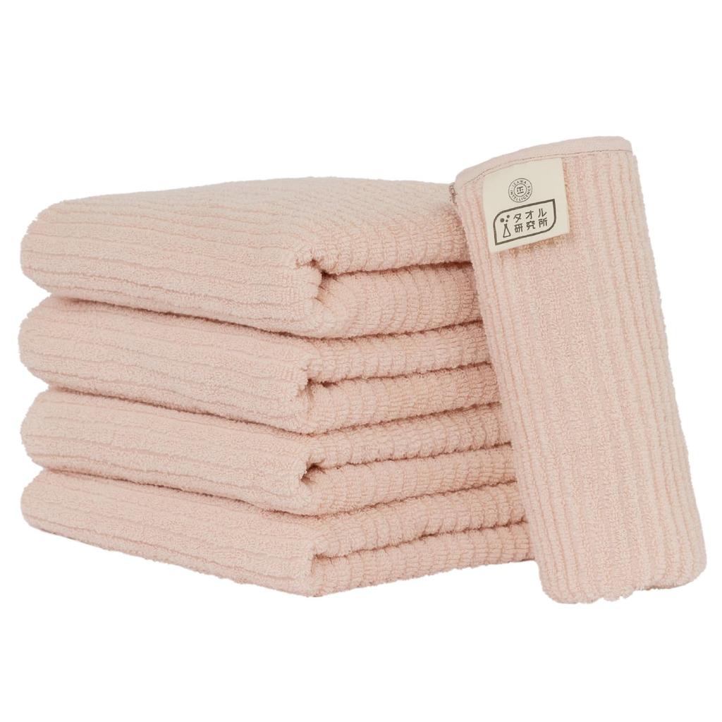 Towel Laboratory Face Hand Ribbed Fast JapanTechnology [Smooth Touch] #032 Towels, Pink, 5-Piece Set, Kitchen, Thin, Towels, Smooth, Weave,