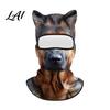 Cappuccio con Fantasia di Animali Realistica Maschera Integrale 3D con Orecchie Antivento Maschera Facciale da Ciclismo per Autunno Sci Inverno Copertura Protezione Solare Costume di Halloween
