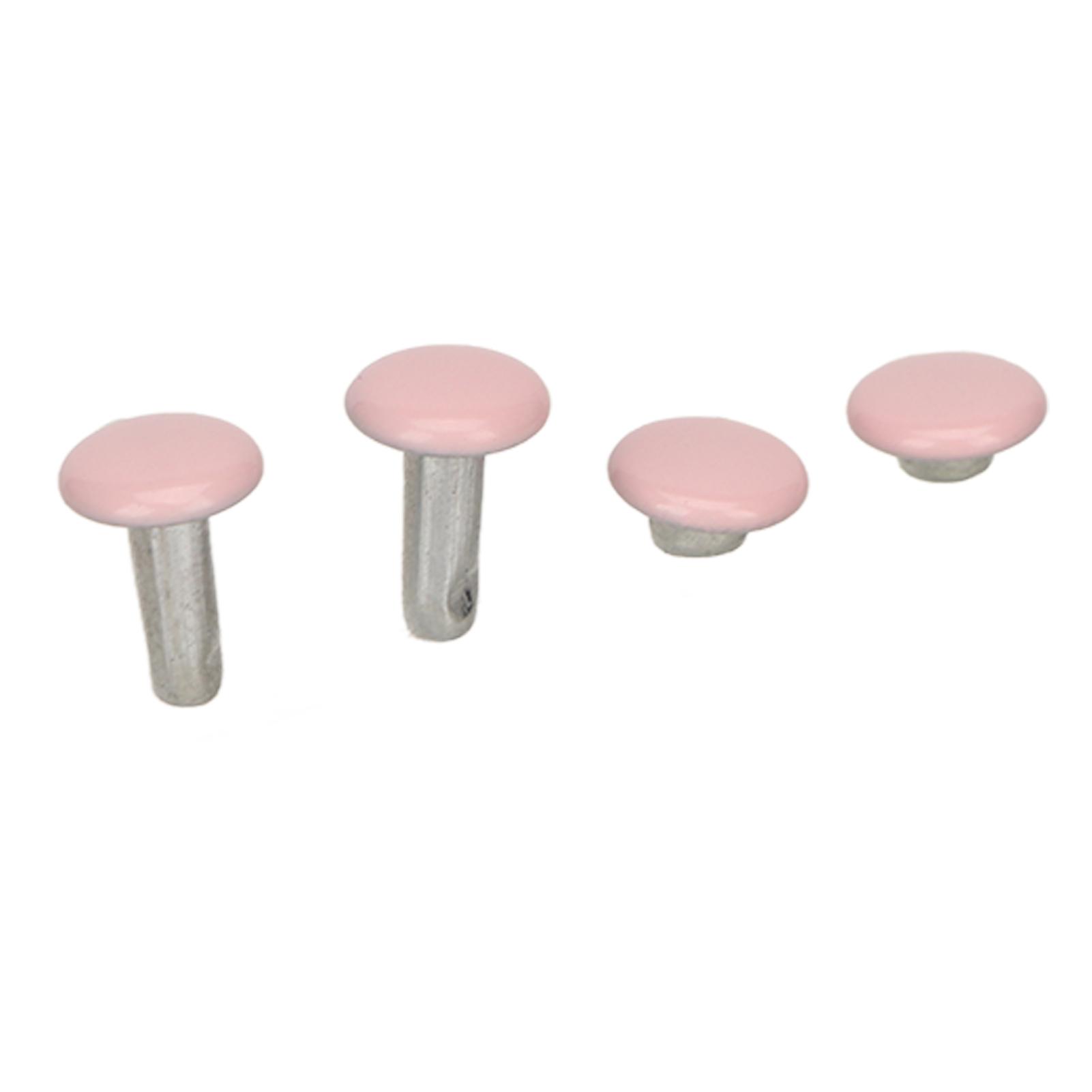 

500 Sets Leather Rivets 6x8mm Electroplated High Strength Metal Widely Used Double Cap Rivets for Hat Belt Shoes Pink рожевий