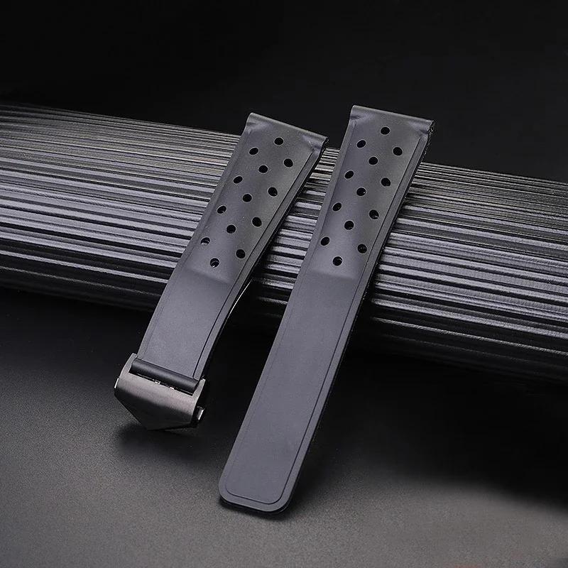 Uhrenarmbänder Für TAG HEUER F1 Rennwagen, CARRERA Und Tauchserien Hochwertiges Silikonkautschuk-Uhrenarmband Herren 22mm