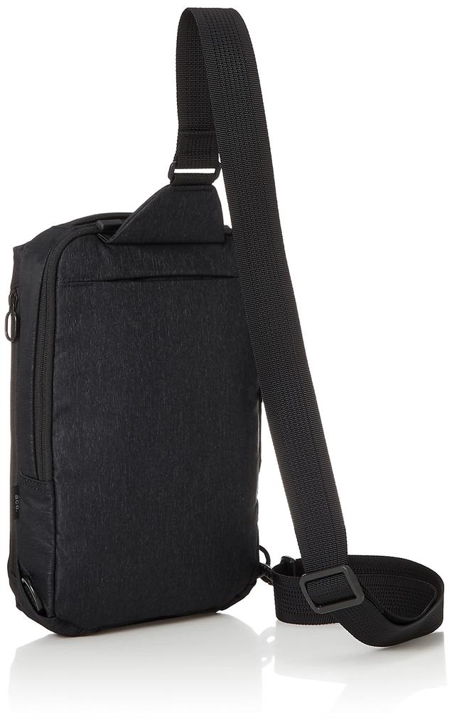 Ace Gene Men's Water-Repellent Body Bag, Size B, Fits SD Cards and 8-inch Tablets, Multi-Access Pockets, Limited Edition Color, Black