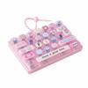 Cute Design Decompression Button Toy Transparent Dual-Tone Keyboard Keychain  Bag Accessory