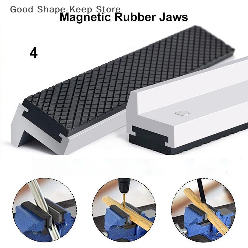Multi-Purpose V Type Jaw Pads, Aluminum Alloy Vise Protectors for Carpentry Plum