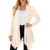 Women's Solid Color Long Sleeved Mid Length Cardigan Top Jacket
