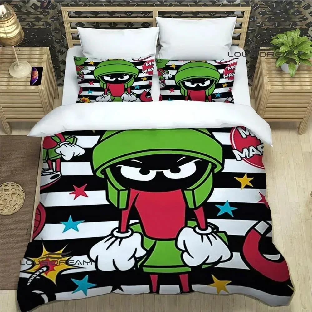 Marvin The Martian Comfortable Duvet Quilt Cover Pillowcase Bedding Set Children Bedroom Decoration Home Textile
