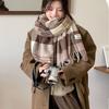 Thicken Winter Cashmere Scarf Windproof Men Scarf Soft Plaid Wool Scarf  Female