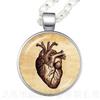 Human Anatomy Organ Necklace Glass Cabochon Science Medical Punk Brain Eye Jewelry Sweater chain Creative Gift