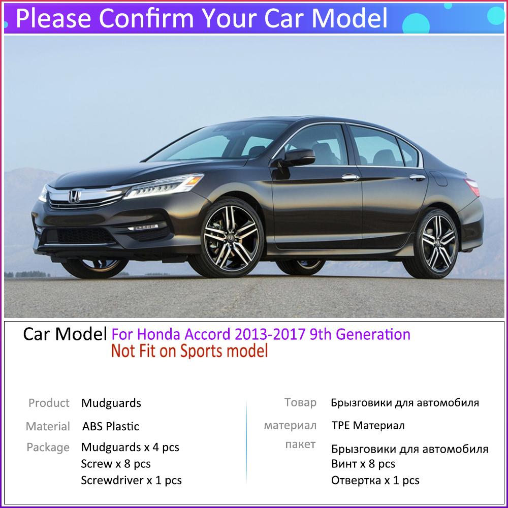 Anti-splash Car Mudguards For Honda Accord 9th 9 Gen 2013 2014 2015 2016 2017 Splash Guard Front Rear Mud Fender Car