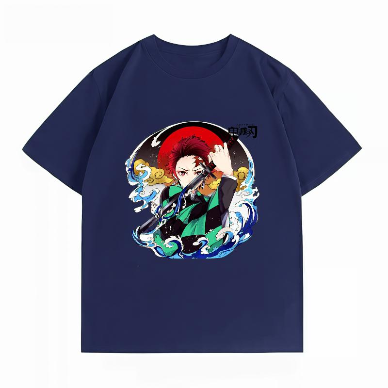Demon Slayer Tanjiro Kamado Print Tshirt Casual Short Sleeve Cotton Anime Streetwear Unisexs Tshirt