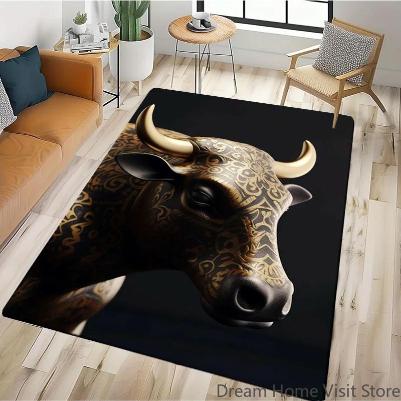 Black Gold Eagle Lion Carpet For Living Room Sofa Floor Cushions Modern Home Rug For Children's Bedroom Play Carpet Camping Mat