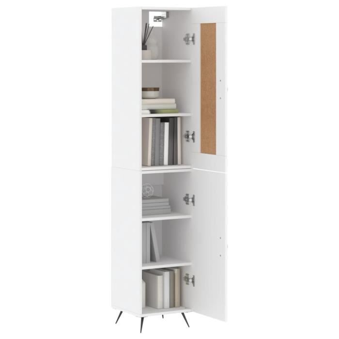 VidaXL Buffet haut Blanc 34,5x34x180 cm Bois d'ingénierie 3200105