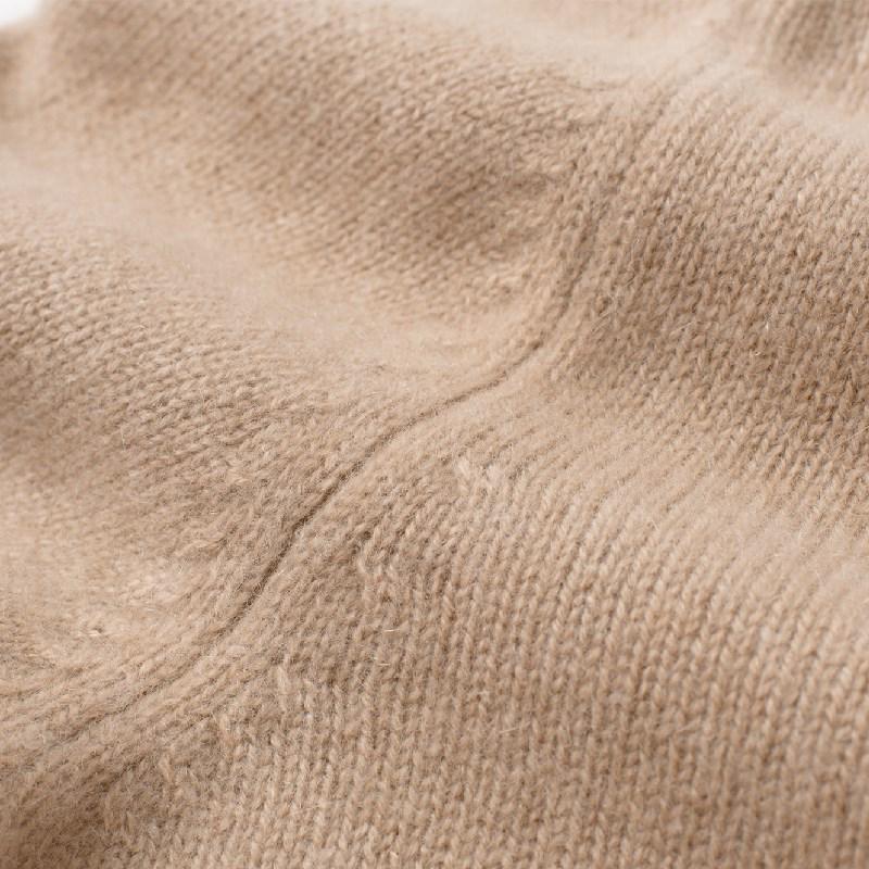 2025 Women's Cashmere Openwork Flower Cardigan - Solid Color, Round Neck, Long Sleeve, Warm Sweater