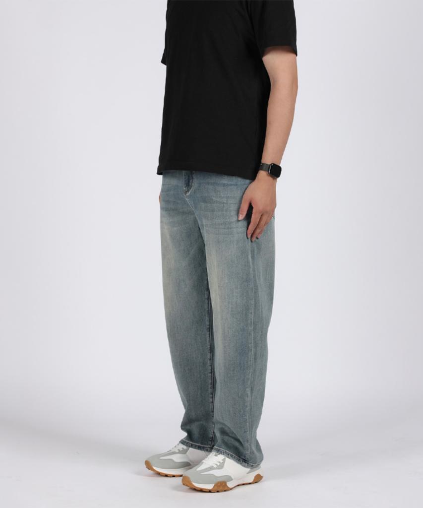 PANICALE Blue Washed Backband Denim Pants