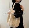 Seaside Crochet Cotton Mesh Bag - Large Capacity, Lazy Summer Style for Women