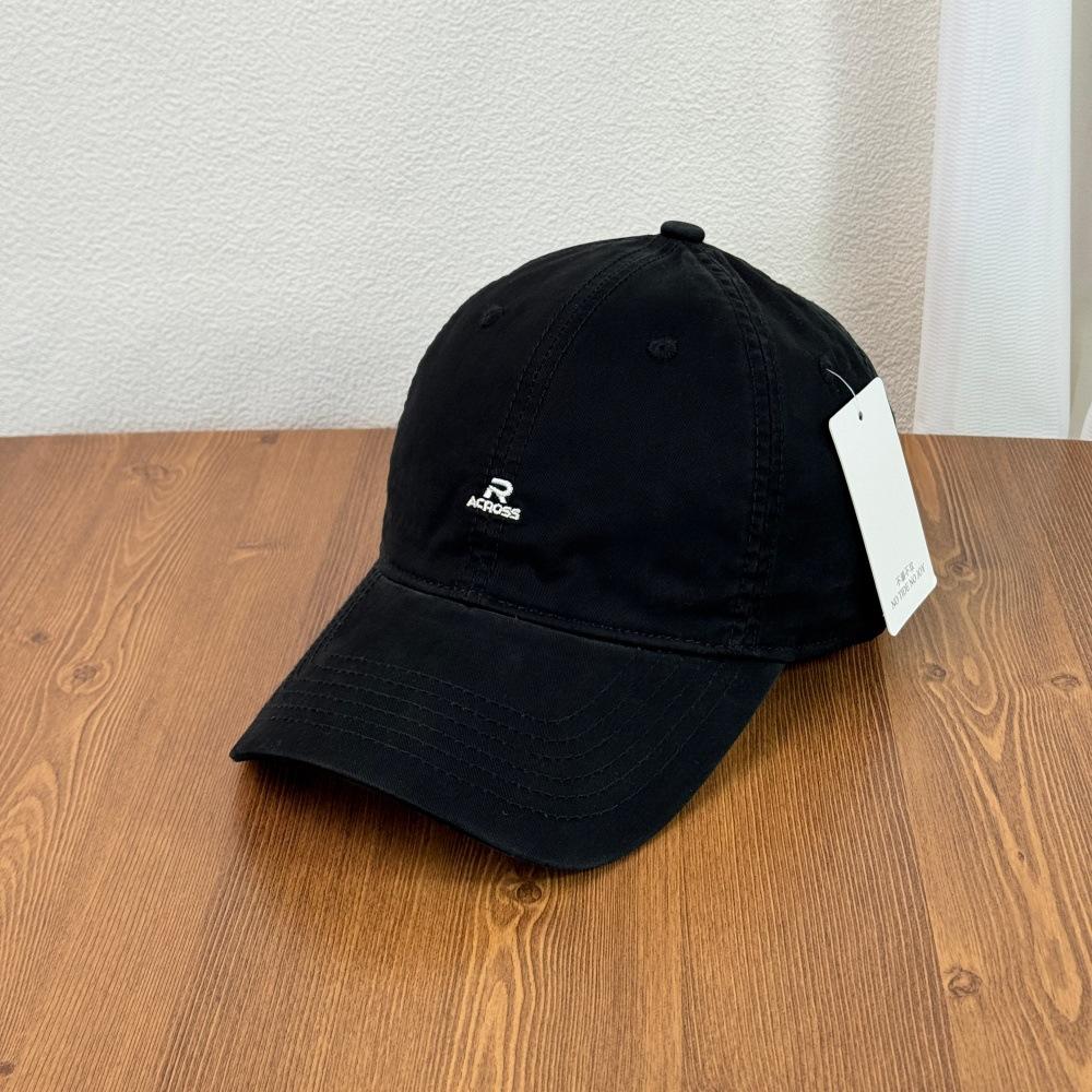 Fashion Hat Korean Big Head Hat Versatile Retro Simple R Letter Baseball Cap Male and Female Couples Student Fashion Cap