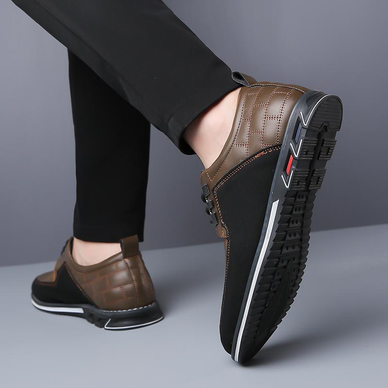 Pánské čtvercové vyšívané obchodní mokasíny