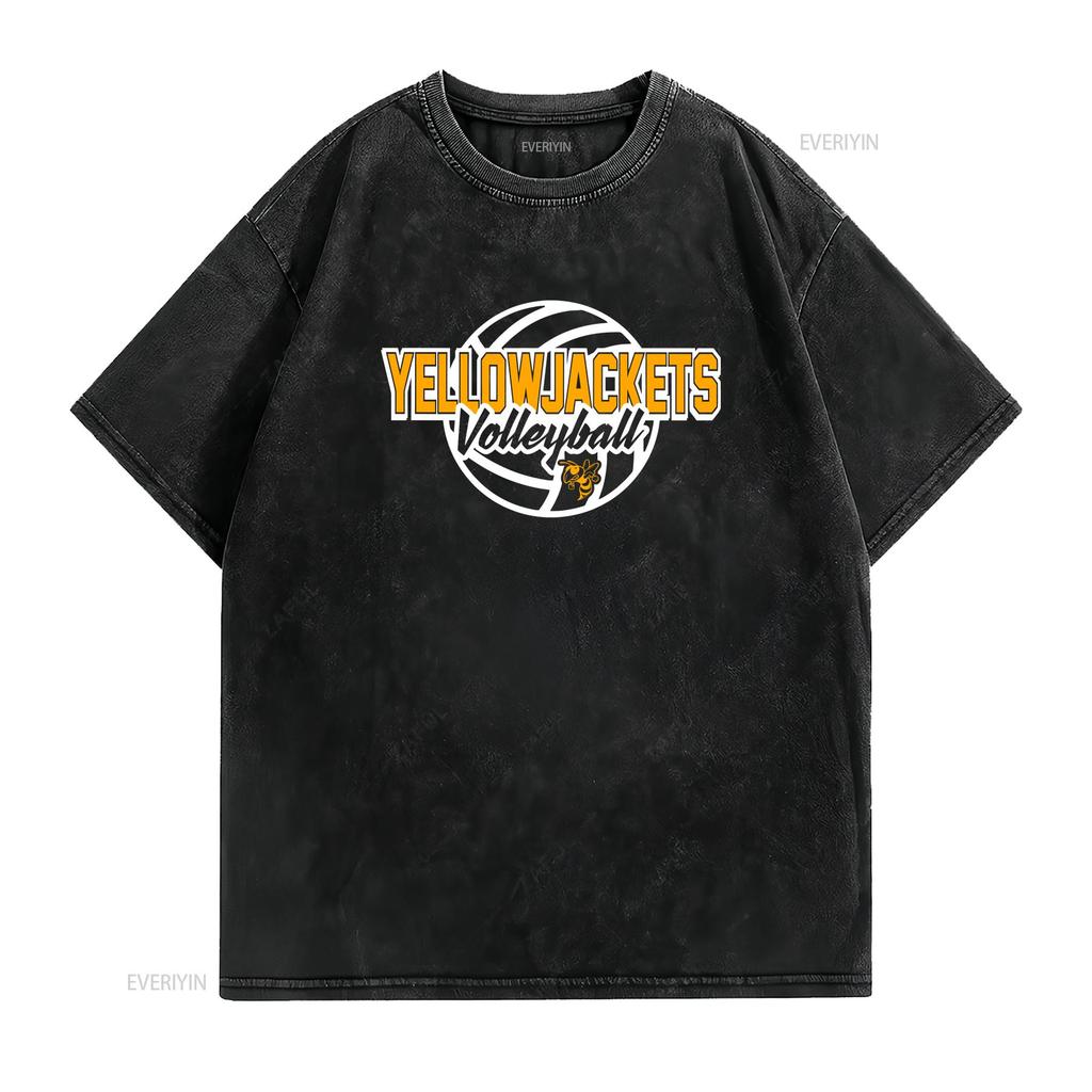 Volleyball shirt YellowjackeT T Jacket Yellow SweaT Hooded Crewneck vintage Washed Soft Versatile Comfortable Stretched homme