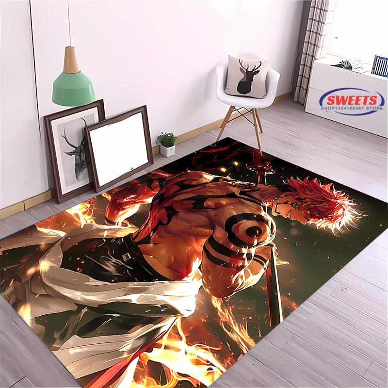 New To Sukuna Jujutsu Kaisen Carpet ! Beautify Space, Anti-slip Sound Insulation Living Room Bedroom Office Area Can Be Used Mat
