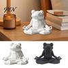 Yoga Kikker Beeldje Beeld, 3D Geprint Mediterend Figuurtje, Veelhoekig Scandinavische Stijl Bureau Decoratie Zit in Meditatie Beeldje voor Planken Kamer Zen Decoratie