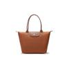 Le Pliage 28 Clássica de Alça Longa em Lona com Acabamento em Couro Bolsa Tote Feminina Brandy 2605089504
