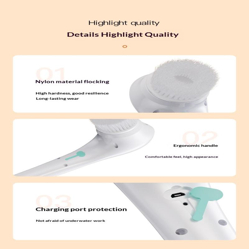 1Set Multifunctional Electric Cleaning Brush Handheld Cordless Cleaning Brush For Bathroom Washing And Kitchen Cleaning Tools