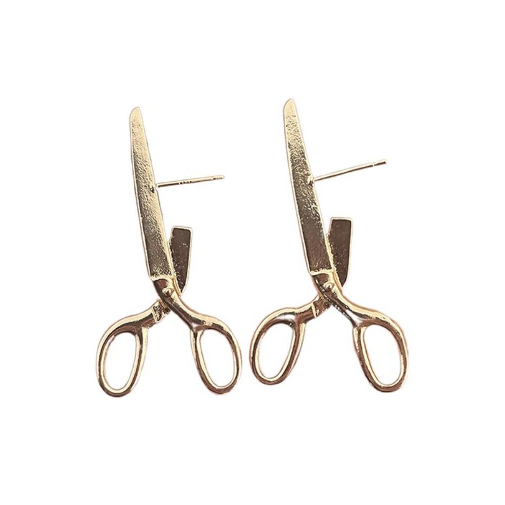 Ear Studs Scissors Earrings Weird Shear Stud Earrings Ear Accessories Cutter Earrings Studs Unisex золотой