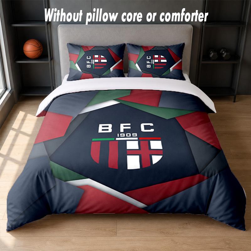 Bologna FC Design Bed Bedding Set 1 Duvet Cover + 2 Pillowcases Soft Breathable Household Bed Linens