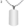 Herr Damer Punk Mode 316L Rostfritt Stål Polerad Rektangulär Dog Tag Halsband
