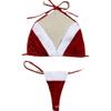 European & American Satin Christmas Charm Pajama Set: Sexy, Fun Homewear with Suspenders & Shorts