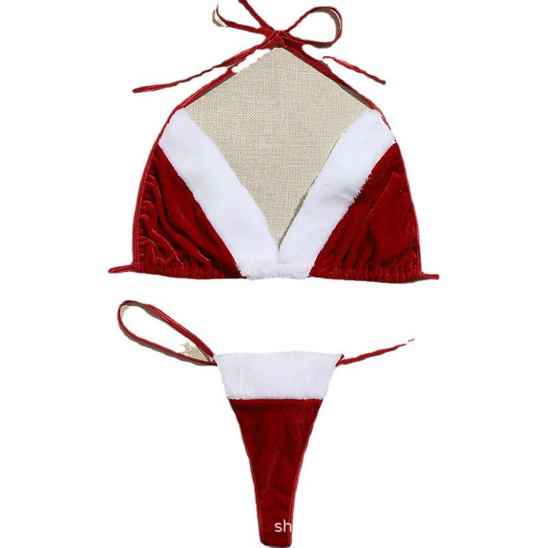 European & American Satin Christmas Charm Pajama Set: Sexy, Fun Homewear with Suspenders & Shorts