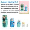 Cute Nesting Doll Set Matryoshka Doll Russian Wooden Dolls Hand-Painted Jesus Nesting Doll Stacking Doll Ornament Christmas Gift