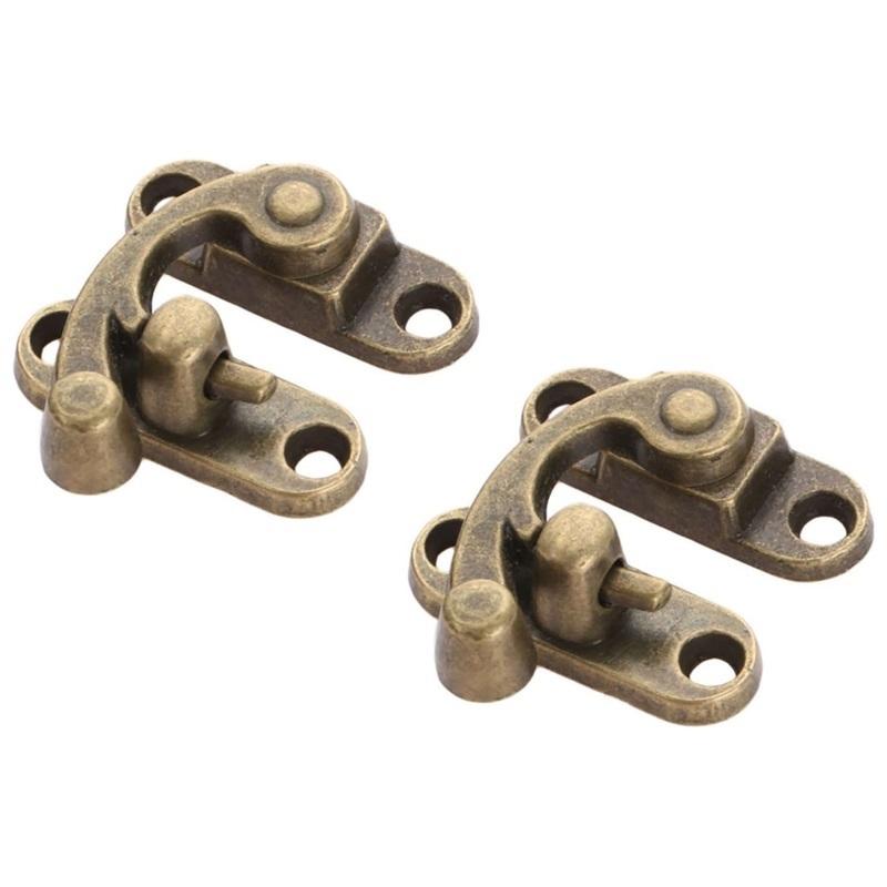 2 ks vintage háček, starožitné bronzové západky na krabici, malá spona s rohovým zámkem pro dřevěnou šperkovnici, dárkové pouzdro na víno, se šrouby