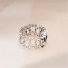 Cute Female White Blue Zircon Stone Silver Color Wedding  Promise Engagement Rings For Women