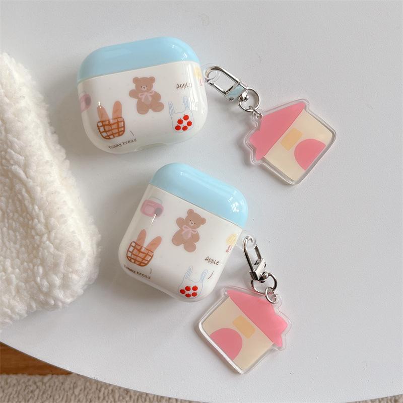 Korean style INS Cute Bear compatible with AirPods Gen 1 protective covers, Gen 2 Gen 1 Pro 1 Apple Bluetooth earphone cases