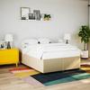 Maison Exclusive - Sommier à lattes de lit avec matelas Crème 160x200 cm Tissu