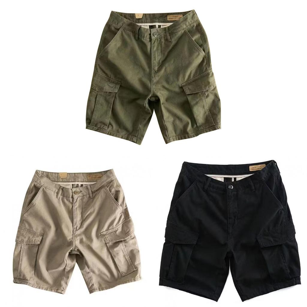 Mens Cargo Shorts With Breathable Cotton Fabric For Summer Casual Wear