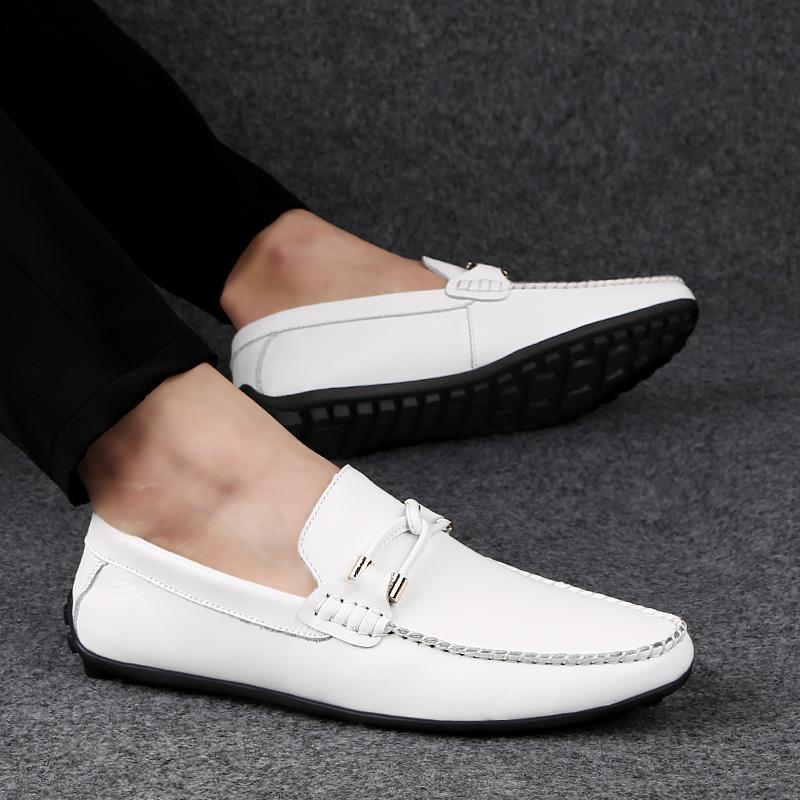 Loafers Men Classic Mens Slip on Shoes Genuine Leather Lightweight Men Casual Shoes 2024 New Male Comfortable Office Footwear