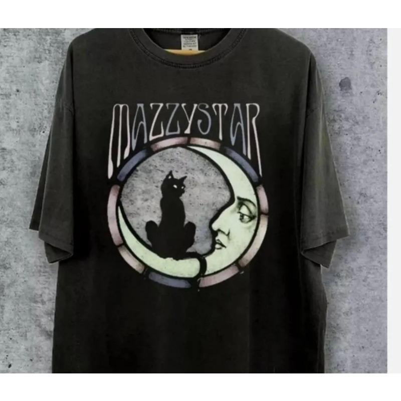 Mazzy Star Cat Tshirt 90s Alternative Shake Summer New Retro Unisex Casual Fashion Y2K Tshirt S