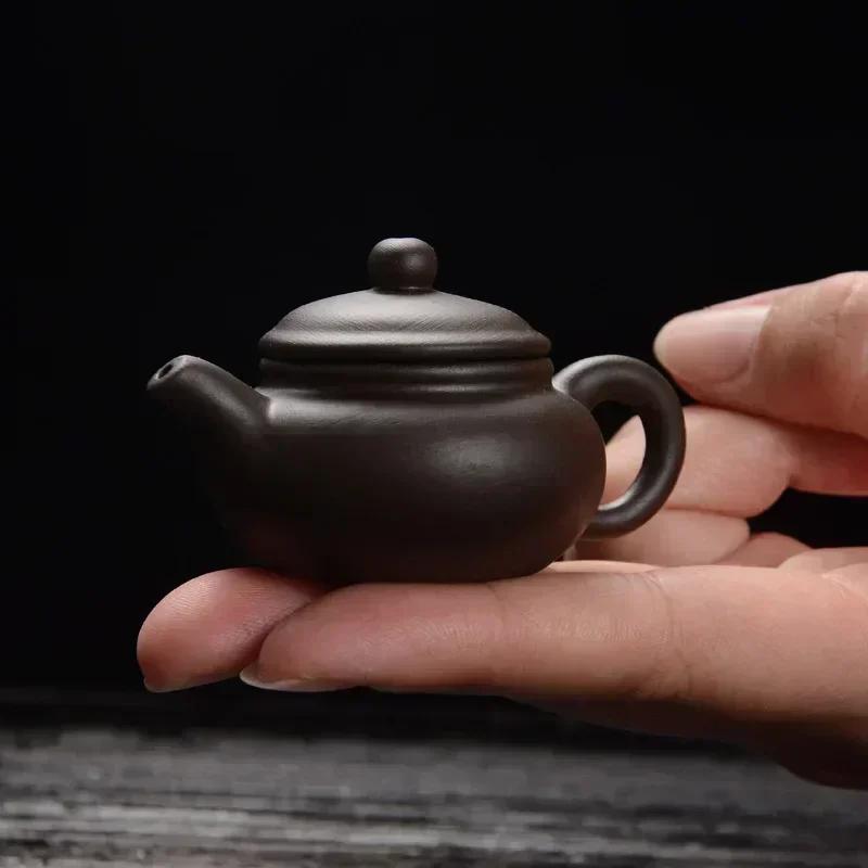 

Мини-заварочный чайник из эмалированной керамики, карманный чайник, на руку, на палец, темно-красная эмалированная керамика, аксессуары для чайного сервиза, чайный питомец