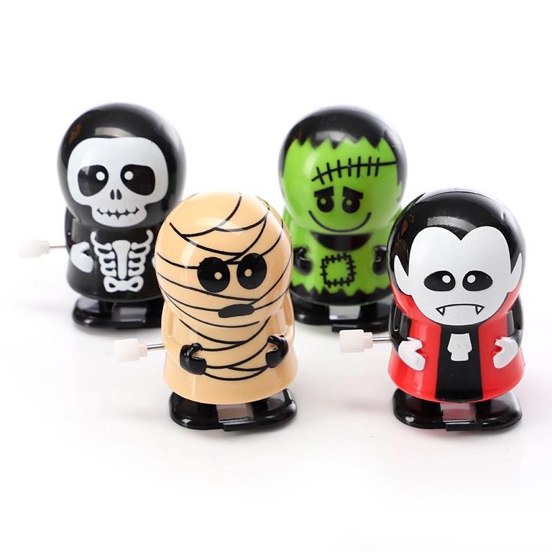 5/10Pcs Children Clockwork Toy Novelty Skeleton Zombie Pumpkin Clockwork Walking Jump Funny Toys Christmas Halloween Party Gifts