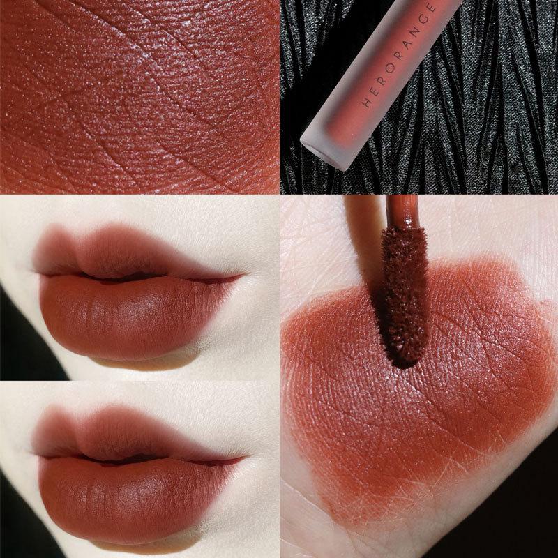 HERORANGE Twilight Milkshake Velvet Air Matte Lip Glaze: Non-Stick, Whitening, Student-Friendly Lip Mud