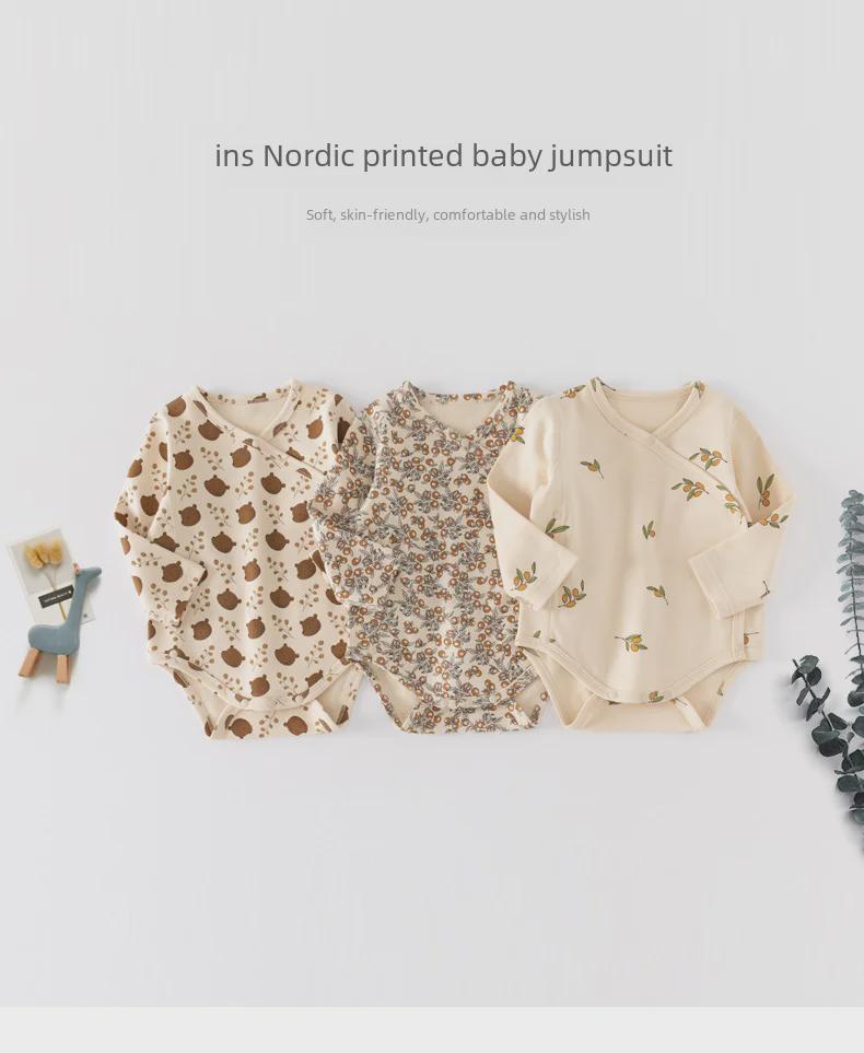 Ins Baby Fart Spring/Autumn Cotton Triangle Romper - Newborn Jumpsuit