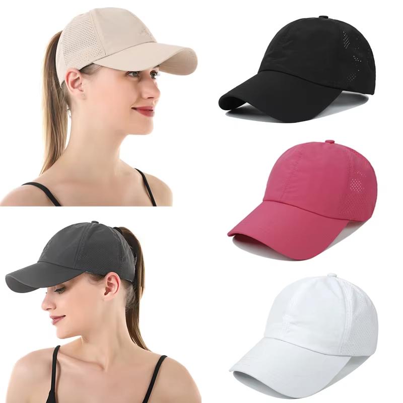 New Style Women's Baseball Cap with Ponytail, Versatile Breathable Quick-drying Baseball Cap, Outdoor Sun Protection Hat