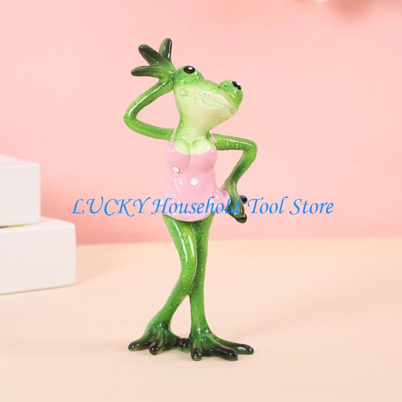 J0MC Resins Couple Lover Frogs Figurine Wedding Funny Creative Love Declarations Frogs